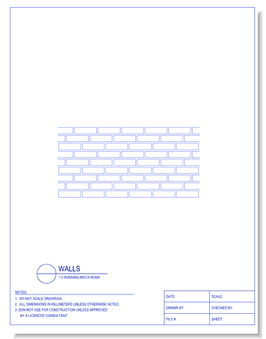 1/3 Running-Brick Bond
