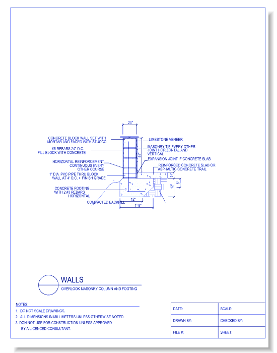 Overlook Masonry Column and Footing