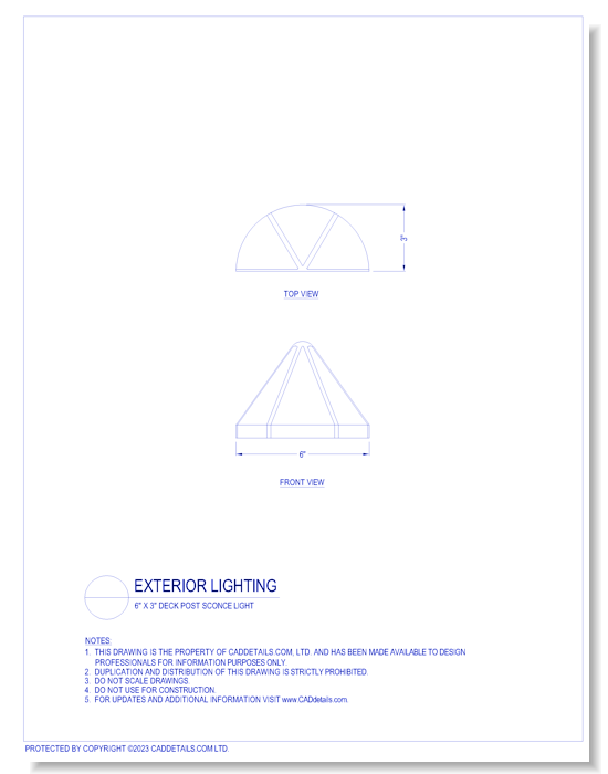 Exterior Lighting: 6" x 3" Deck Post Sconce Light