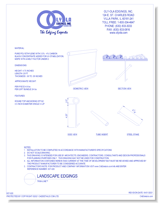Trim-Line™ - 4 ¾" - Single V-Lip Anchoring System