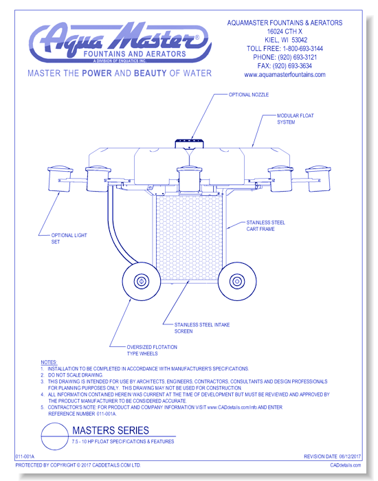 Masters Series® 7.5 - 10 HP Float Specifications & Features