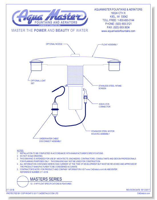 Masters Series® 1/2 - 5 HP Float Specifications & Features