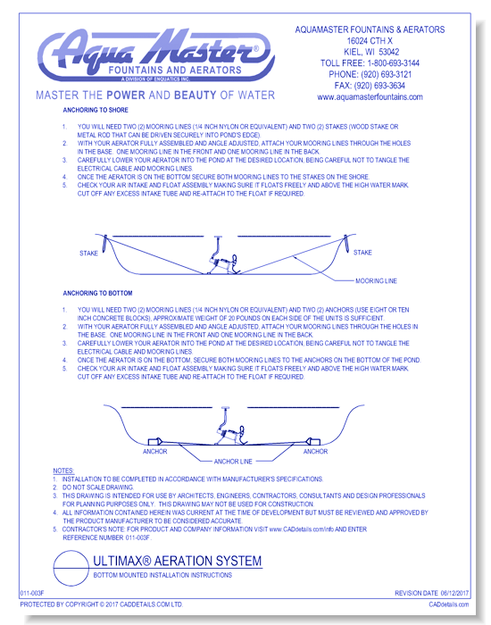 Ultimax® Bottom Mounted Installation Instructions