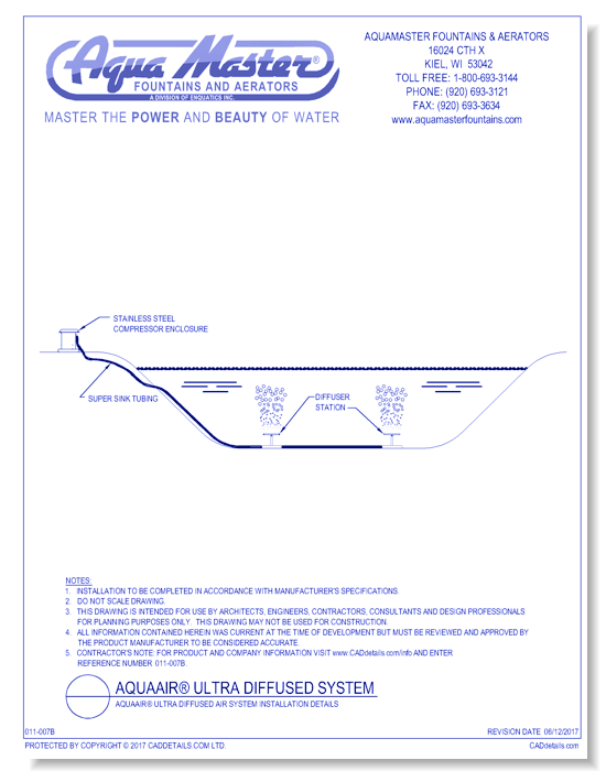 AquaAir® Ultra Diffused Air System Installation Details