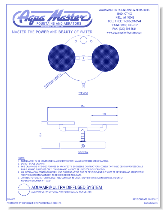 AquaAir® Ultra Diffused Air System Dual 12 Inch Details