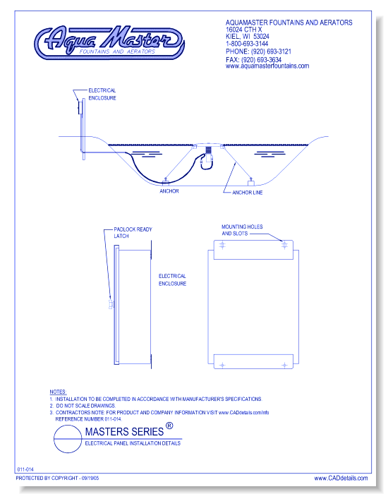 Masters Series® Electrical Panel Installation Details