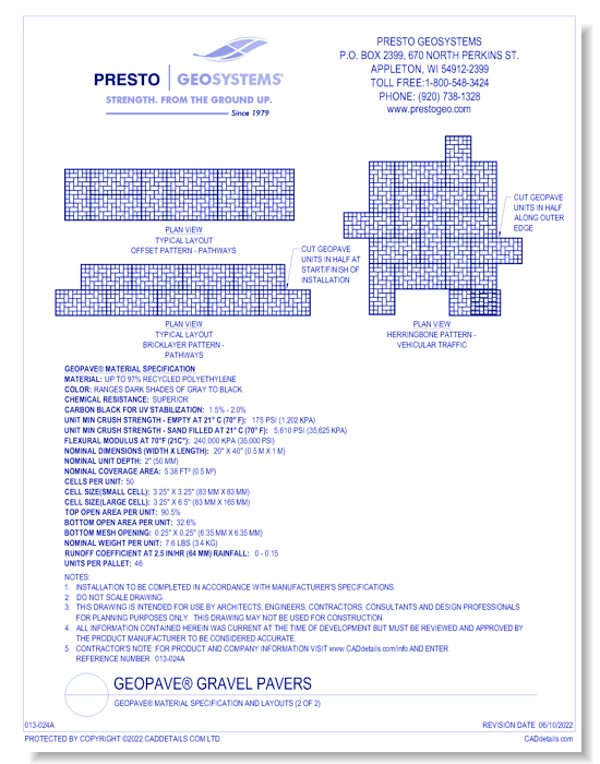 GeoPave Material Specification and Layouts (2 of 2)