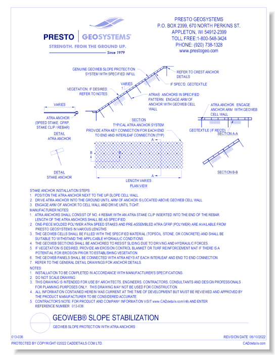 Geoweb Slope with ATRA Anchors