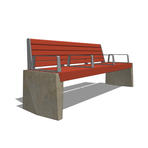 Strata Beam Bench, Backed, 80'' Length, Wood Seating