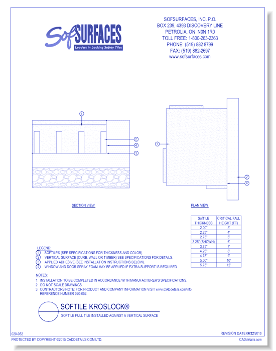 SofTILE KrosLOCK®: SofTILE Partial Tile Against a Vertical Surface