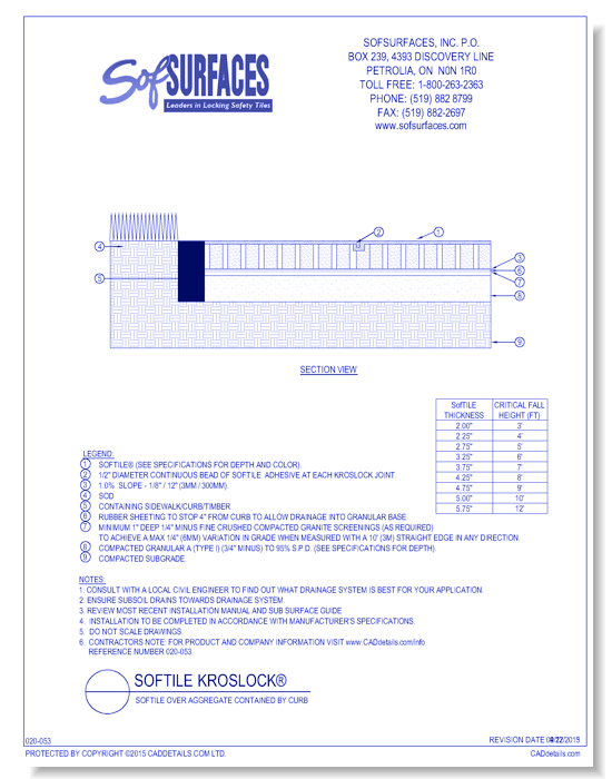 SofTILE KrosLOCK®: SofTILE Over Aggregate Contained by Curb