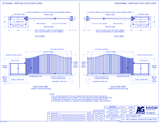 600 Congress Vertical Pivot Gate (VPG)