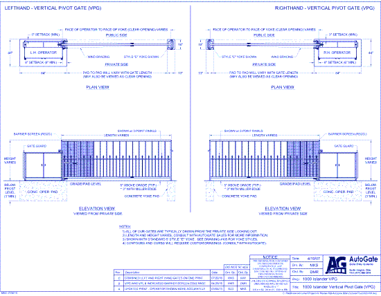 1000 Islander Vertical Pivot Gate (VPG)