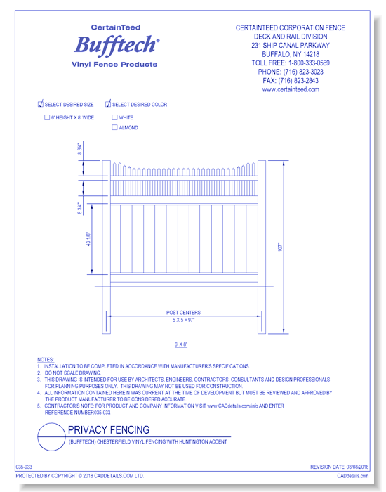Bufftech: Chesterfield Vinyl Fencing With Huntington Accent