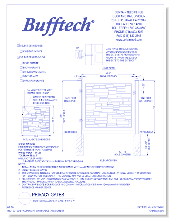 Bufftech: Allegheny Gates (70 x 71)