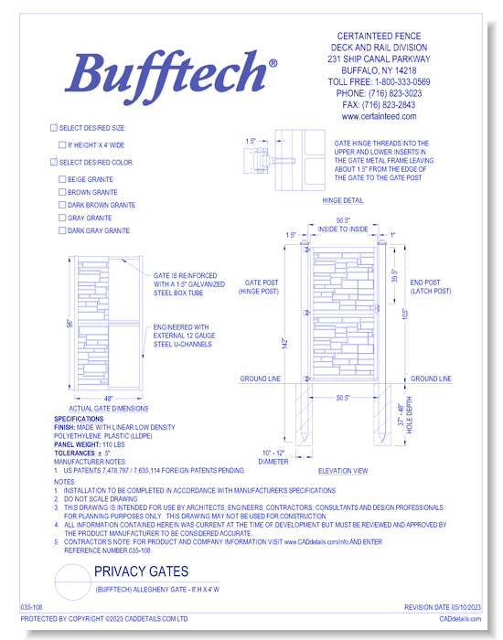 Bufftech: Allegheny Gates (96 x 48)