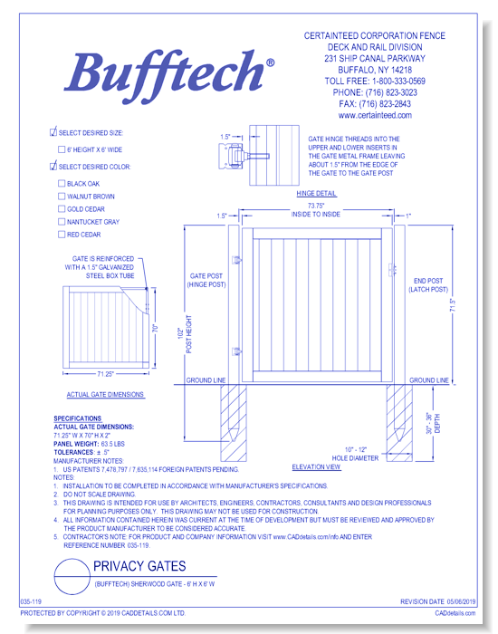Bufftech: Sherwood Gates (6' x 6')