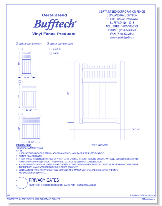 Bufftech: Chesterfield Smooth Gates With Huntington Accent
