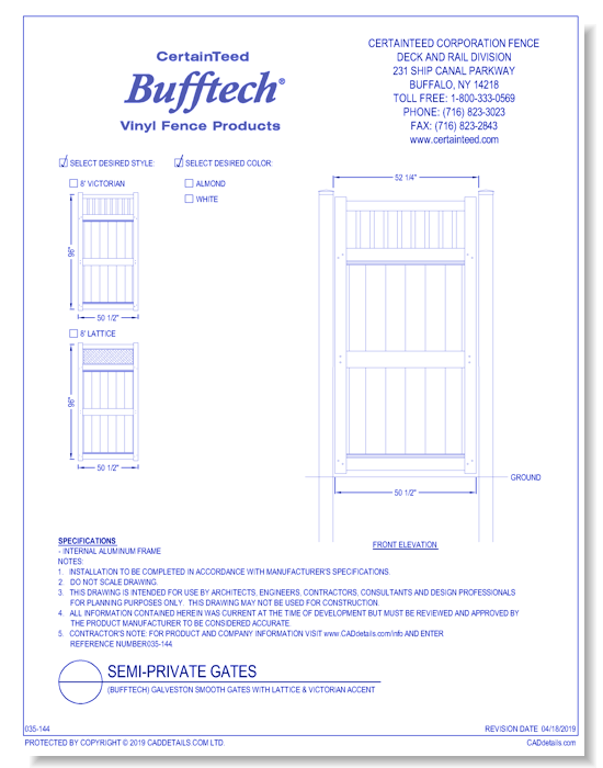 Bufftech: Galveston Smooth Gates With Lattice & Victorian Accent