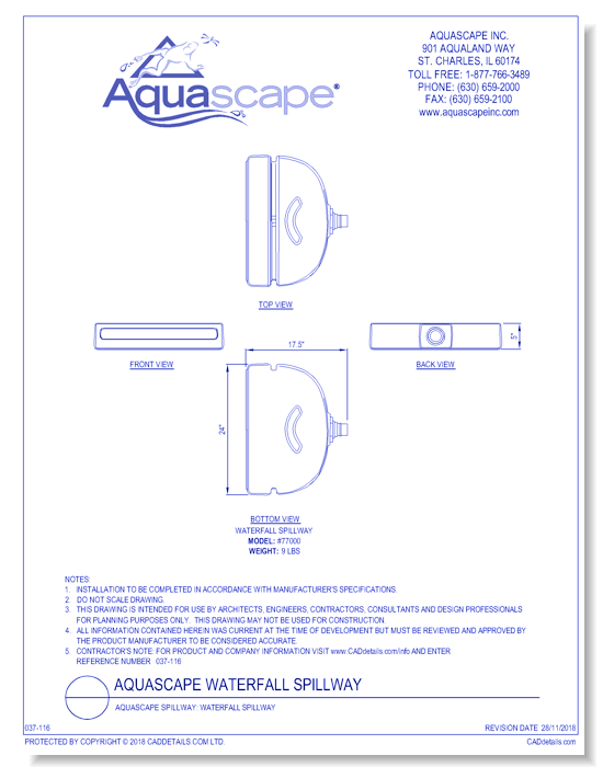Aquascape Spillway: WaterFall Spillway