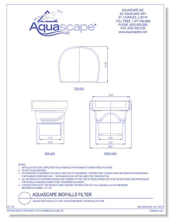 Aquascape BioFalls Filter: Signature Series 1000 BioFalls Filter
