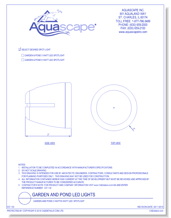 Garden and Pond 3-Watt/6-Watt LED: Spotlight