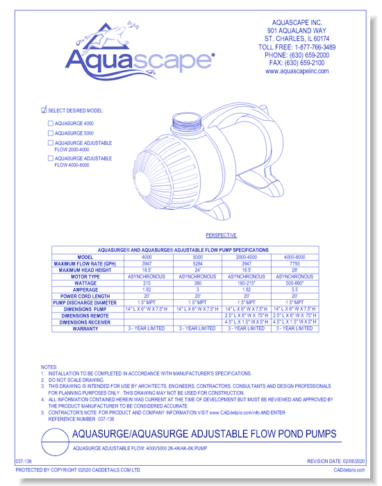 AquaSurge/AquaSurgePRO: 4000/5000 2K-4K/4K-8K Pump