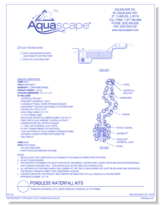 Pondless Waterfall Kits: Large Pondless Waterfall Kit 26' Stream