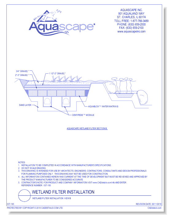 Wetland Filter Installation: View B