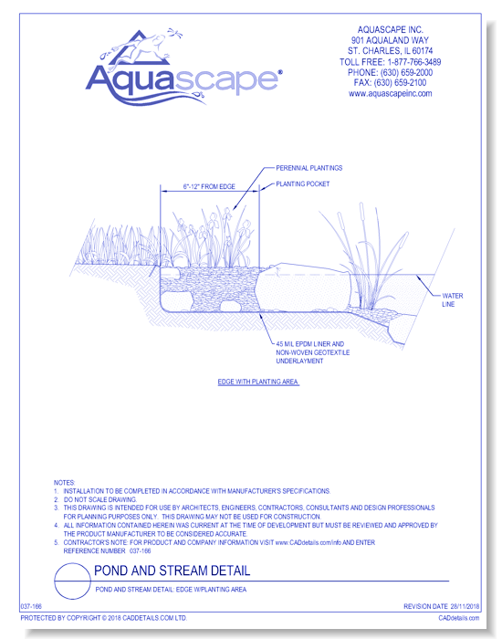 Pond and Stream Detail: Edge With Planting Area