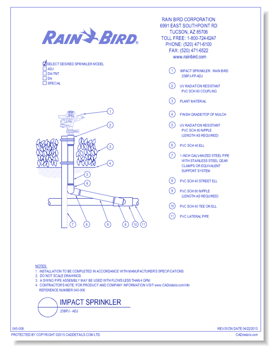 25BPJ-ADJ Impact Sprinkler
