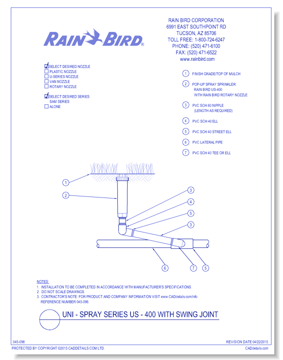 UNI-Spray Series US-400 with Swing Joint