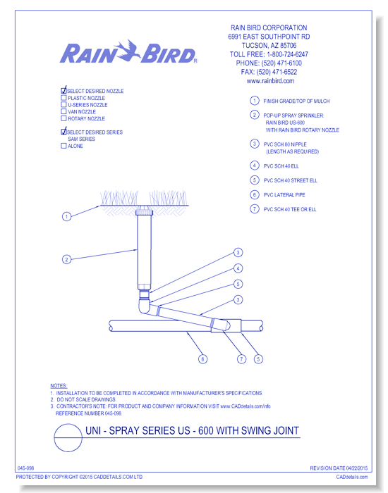 UNI-Spray Series US-600 with Swing Joint