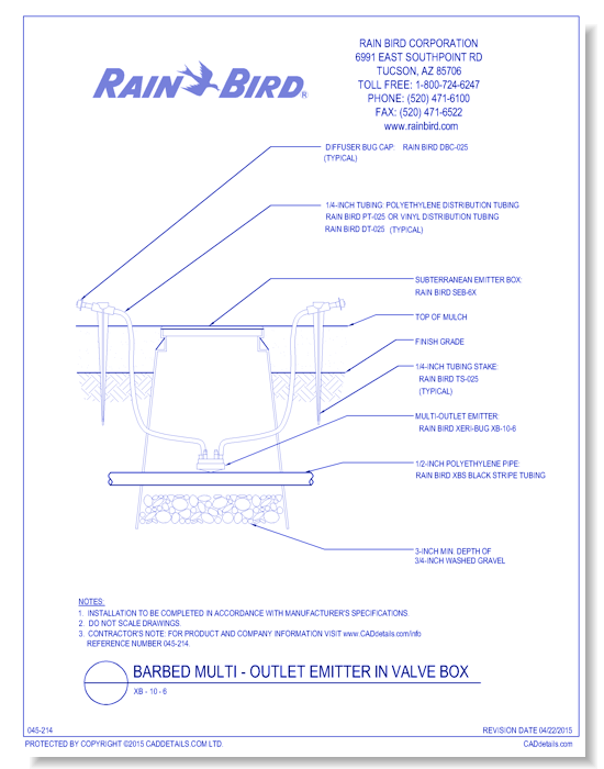 Barbed Multi-Outlet Emitter in Valve Box - XB-10-6