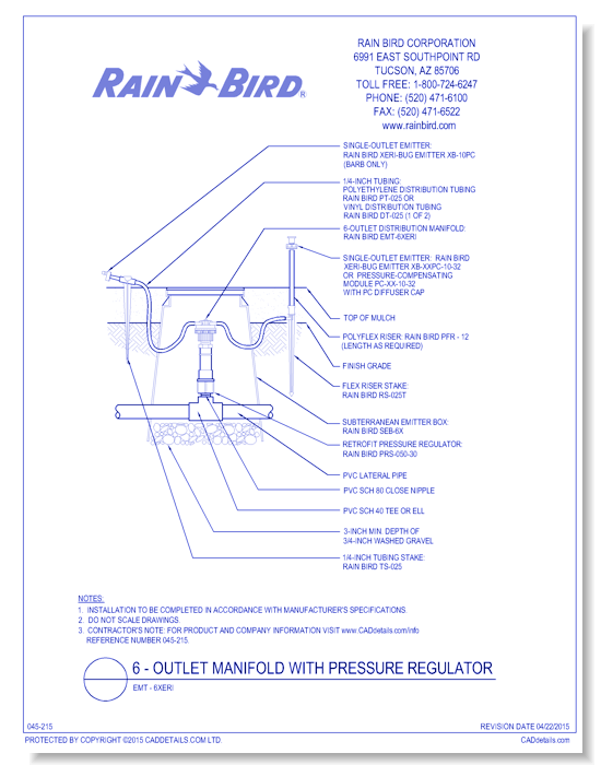 6-Outlet Manifold with Pressure Regulator - EMT-6XERI