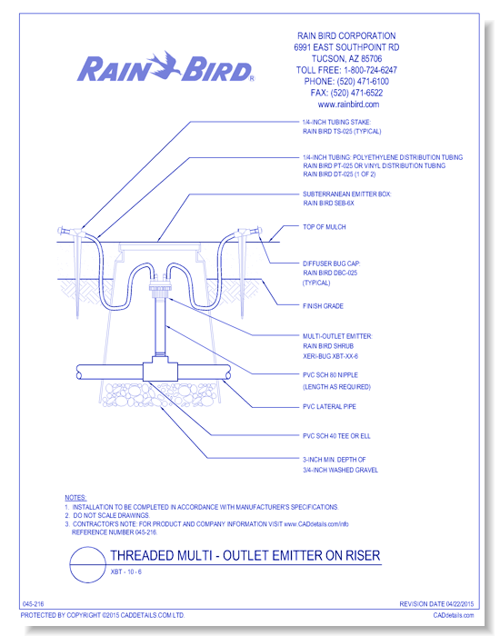 Threaded Multi-Outlet Emitter on Riser - XBT-10-6