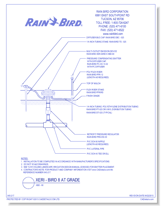 Xeri-Bird 8 at Grade - XBD-80