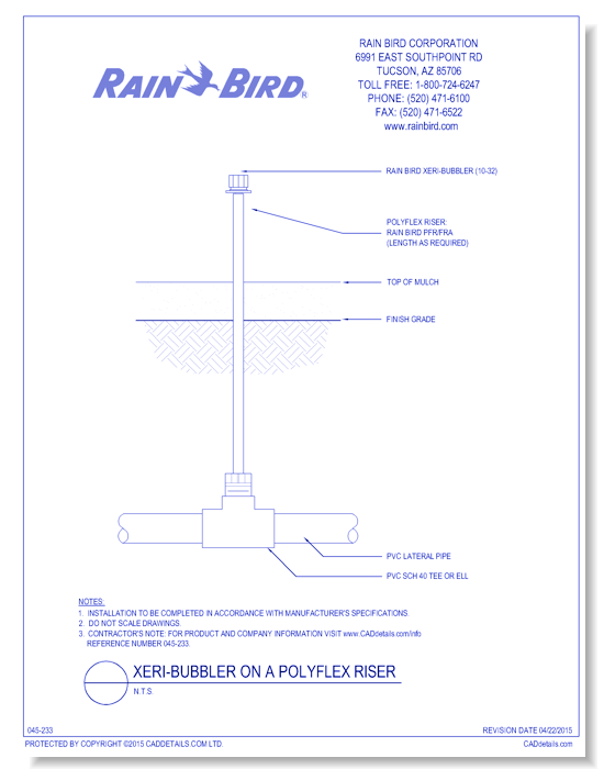 Xeri-Bubbler on a Polyflex Riser