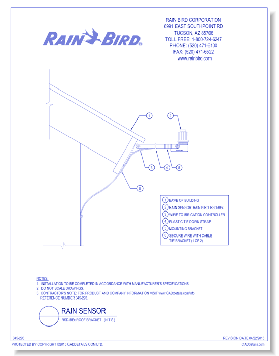 RSD-BEx Rain Sensor, Roof Bracket