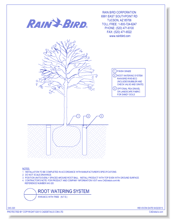 Root Watering System - RWS-BCG with tree