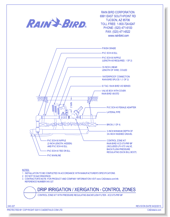 3/4 Inch Control Zone Kit with Pressure Regulating Backflush Filter - XCZ-075-PRF-BF
