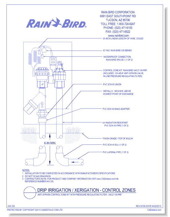 1 Inch Anti-Siphon Control Zone Kit with Pressure Regulating Filter - XACZ-100-PRF