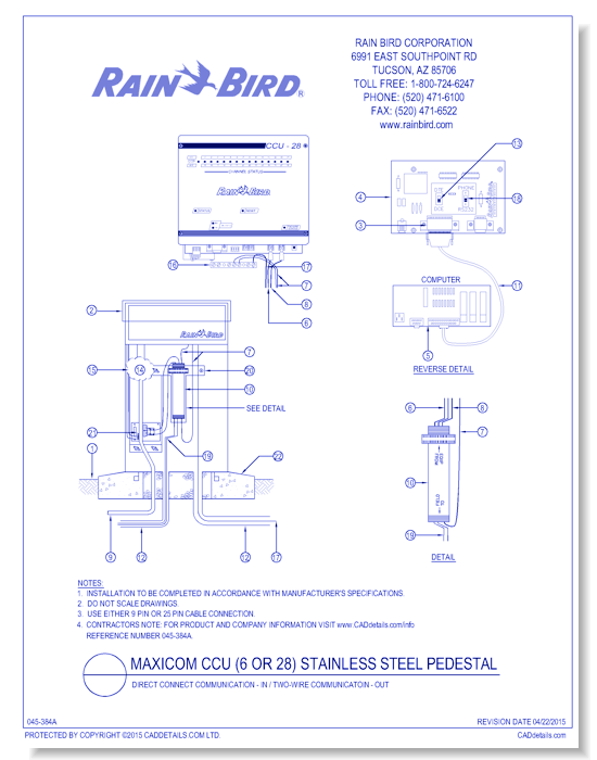 CCU Cluster Control Unit, SS Pedestal, Direct-Connect Primary Communication, 2-Wire Secondary Communication 1 of 2