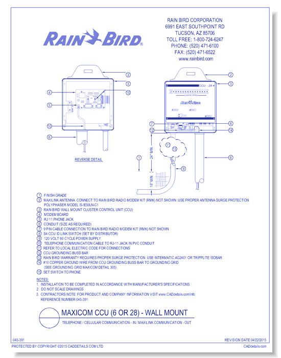CCU Cluster Control Unit, Wall-Mount, Phone Primary Communication, Link Secondary Communication