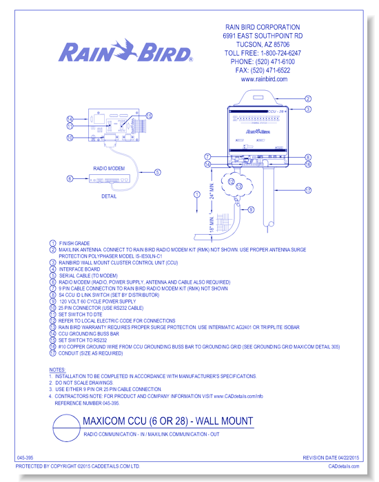 CCU Cluster Control Unit, Wall-Mount, Radio Primary Communication, Link Secondary Communication