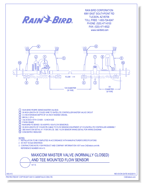 FS-P Tee Flow Sensor, Normally Closed Master Valve