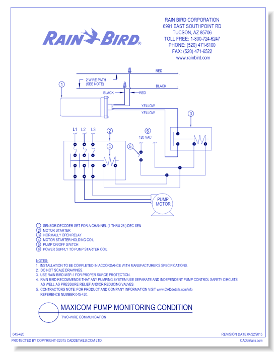 Pump Monitor, 2-Wire Secondary Communication