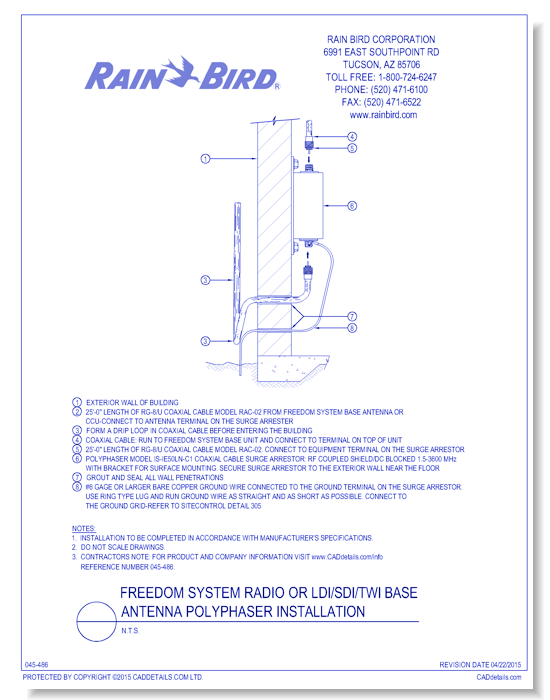 FREEDOM System or TWI Base Antenna Polyphaser Installation