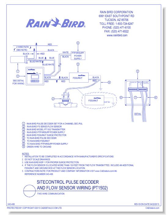Flow Sensor Wiring - PT1502 - Two-Wire Communications