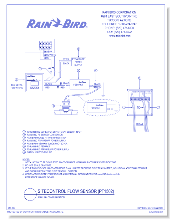 Flow Sensor Wiring - PT1502 - Link Radio Communications